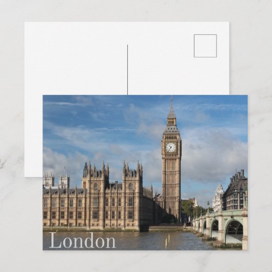 Londen, Verenigd Koninkrijk Big Ben Uitzicht Briefkaart (Voorkant / Achterkant)
