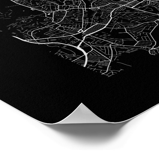 Londen - Verenigd Koninkrijk Dark City Map Poster (Hoek)