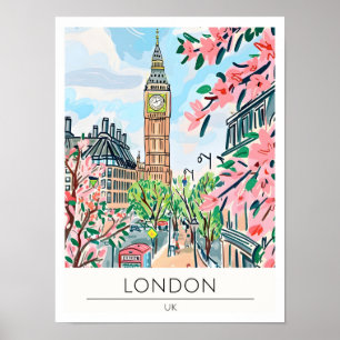 Londen Verenigd Koninkrijk Kunst Illustratie Reize Poster