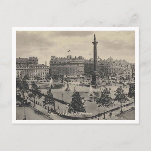 Londen Verenigd Koninkrijk, Trafalgar Square 1911 Briefkaart (Voorkant)