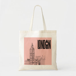 londen vibes canvas tas (snoep roze)
