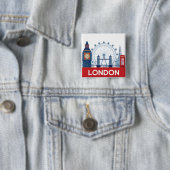 Londen Vierkante Button 5,1 Cm (In situ)