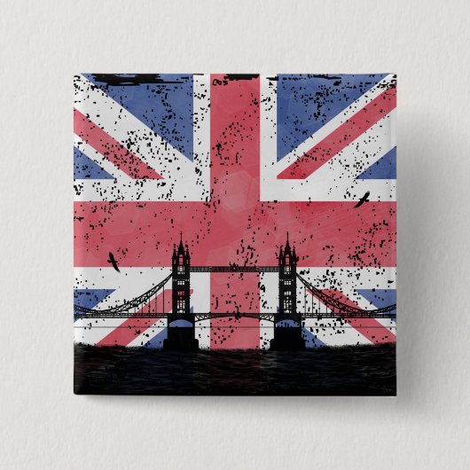 Londen Vierkante Button 5,1 Cm (Voorkant)