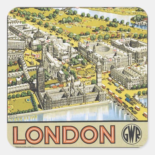 Londen Vierkante Sticker (Voorkant)