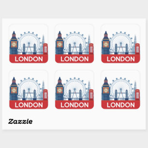 Londen Vierkante Sticker
