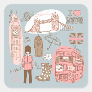 londen vierkante sticker