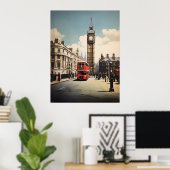 Londen vintage poster (Thuiskantoor)