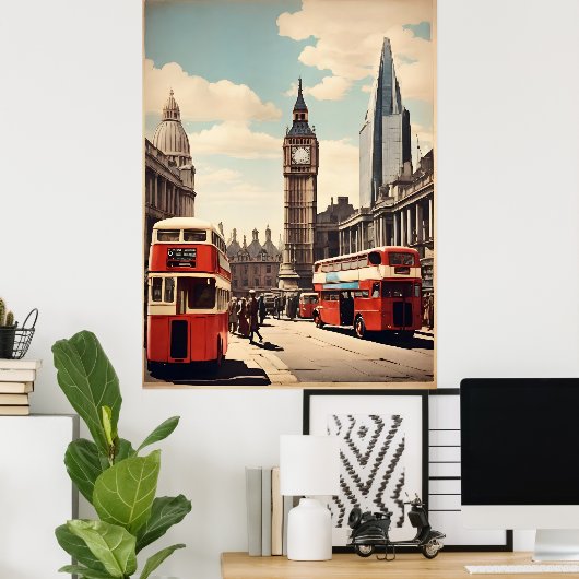 Londen vintage poster (Thuiskantoor)