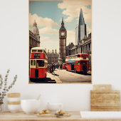 Londen vintage poster (Keuken)