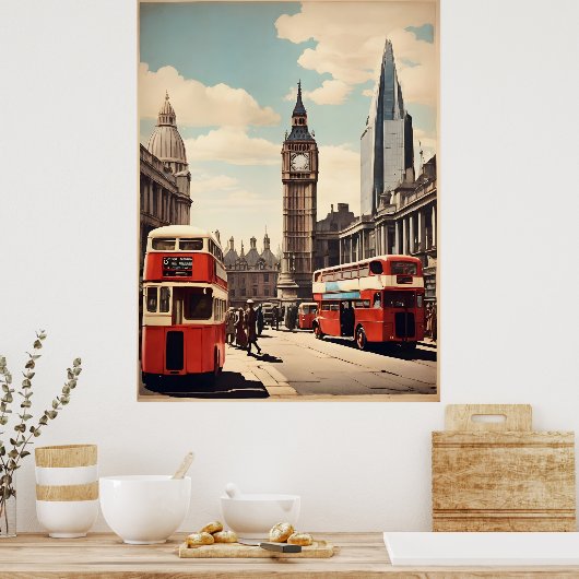 Londen vintage poster (Keuken)