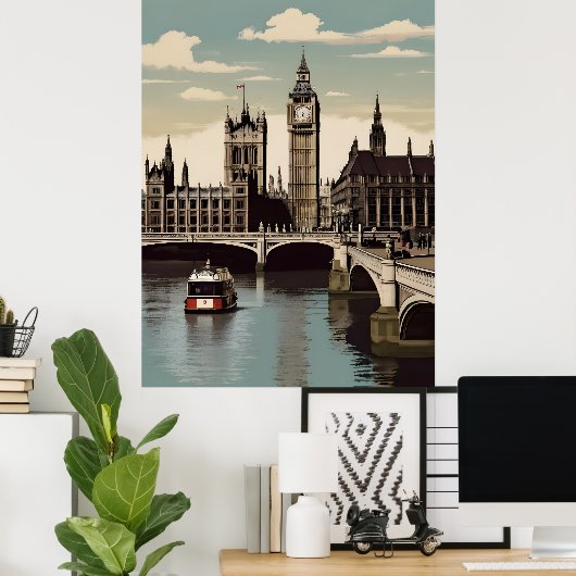 Londen vintage poster (Thuiskantoor)