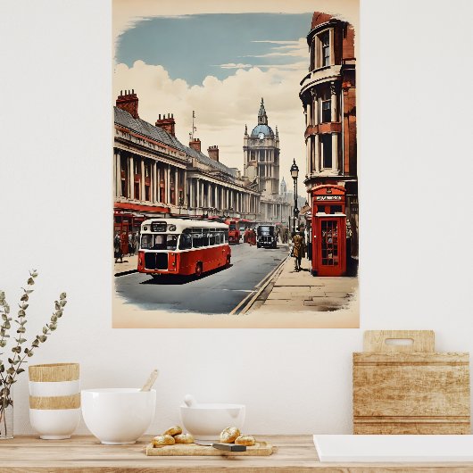 Londen vintage poster (Keuken)