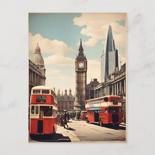 Londen vintage poster briefkaart (Voorkant)