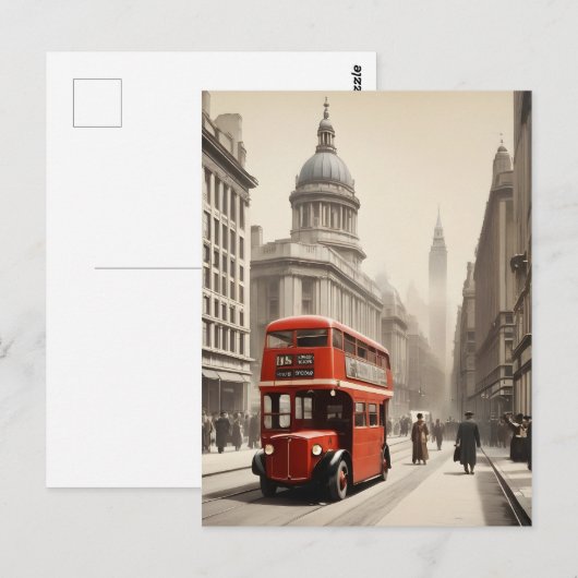 Londen vintage poster briefkaart (Voorkant / Achterkant)