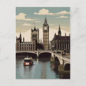 Londen vintage poster briefkaart (Voorkant)