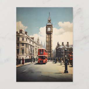 Londen vintage poster briefkaart