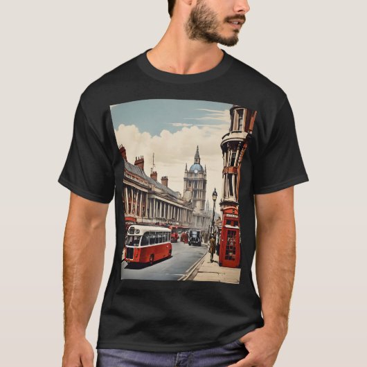 Londen vintage poster t-shirt (Voorkant)