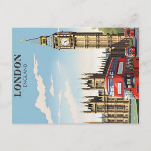 Londen vintage reisposter briefkaart