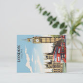 Londen vintage reisposter briefkaart (Staand voorkant)