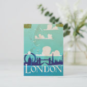 Londen vintage reisposter briefkaart (Staand voorkant)