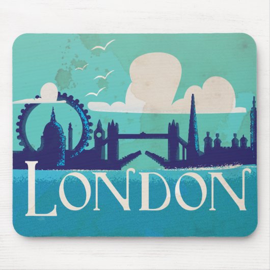 Londen vintage reisposter muismat (Voorkant)