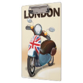 Londen vintage scooter union jack reisposter. klembord (Links)