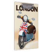 Londen vintage scooter union jack reisposter. klembord (Rechts)