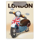 Londen vintage scooter union jack reisposter. klembord (Voorkant)