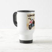 Londen vintage scooter union jack reisposter. reisbeker (Voorkant links)