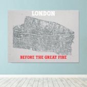  Londen voor de GROTE BRAND Canvas Afdruk (Insitu (Houten vloer))
