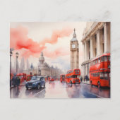 Londen waterverf kunst briefkaart (Voorkant)