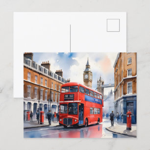 Londen waterverf kunst briefkaart