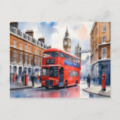 Londen waterverf kunst briefkaart (Voorkant)