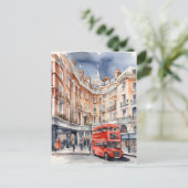 Londen waterverf kunst briefkaart (Staand voorkant)