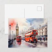 Londen waterverf kunst briefkaart (Voorkant / Achterkant)
