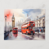 Londen waterverf kunst briefkaart (Voorkant)
