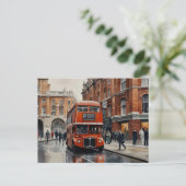 Londen waterverf kunst briefkaart (Staand voorkant)