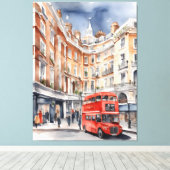 Londen waterverf kunst canvas afdruk (Insitu (Houten vloer))