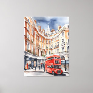 Londen waterverf kunst canvas afdruk