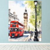 Londen waterverf kunst canvas afdruk (Insitu (Houten vloer))