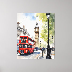 Londen waterverf kunst canvas afdruk