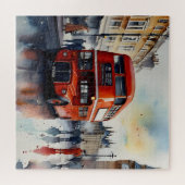 Londen waterverf kunst legpuzzel (Horizontaal)