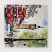 Londen waterverf kunst legpuzzel (Horizontaal)