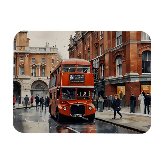 Londen waterverf kunst magneet (Horizontaal)