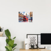 Londen waterverf kunst poster (Thuiskantoor)