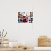 Londen waterverf kunst poster (Keuken)