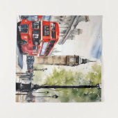 Londen waterverf kunst wandkleed (Voorkant (horizontaal))