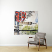 Londen waterverf kunst wandkleed (In Situ (horizontaal))