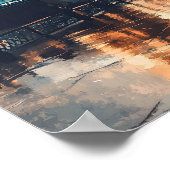 Londen Waterverf Travel Wall Print (Hoek)