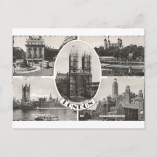 Londen Westminster Abbey Vintage Multiview Briefkaart